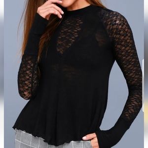 Free People No Limits Lace Layering Top Women's Size Small